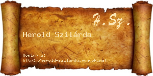 Herold Szilárda névjegykártya